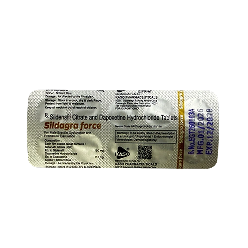 超級雙效威而鋼 Sildagra Force 250mg 鋁箔藥板背面