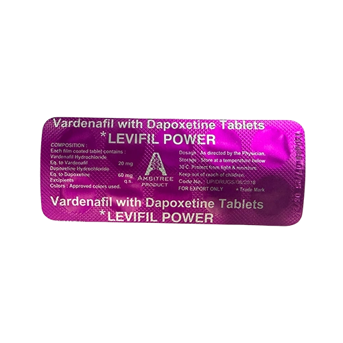 雙效樂威壯 Levifil Power 80mg 鋁箔藥板背面